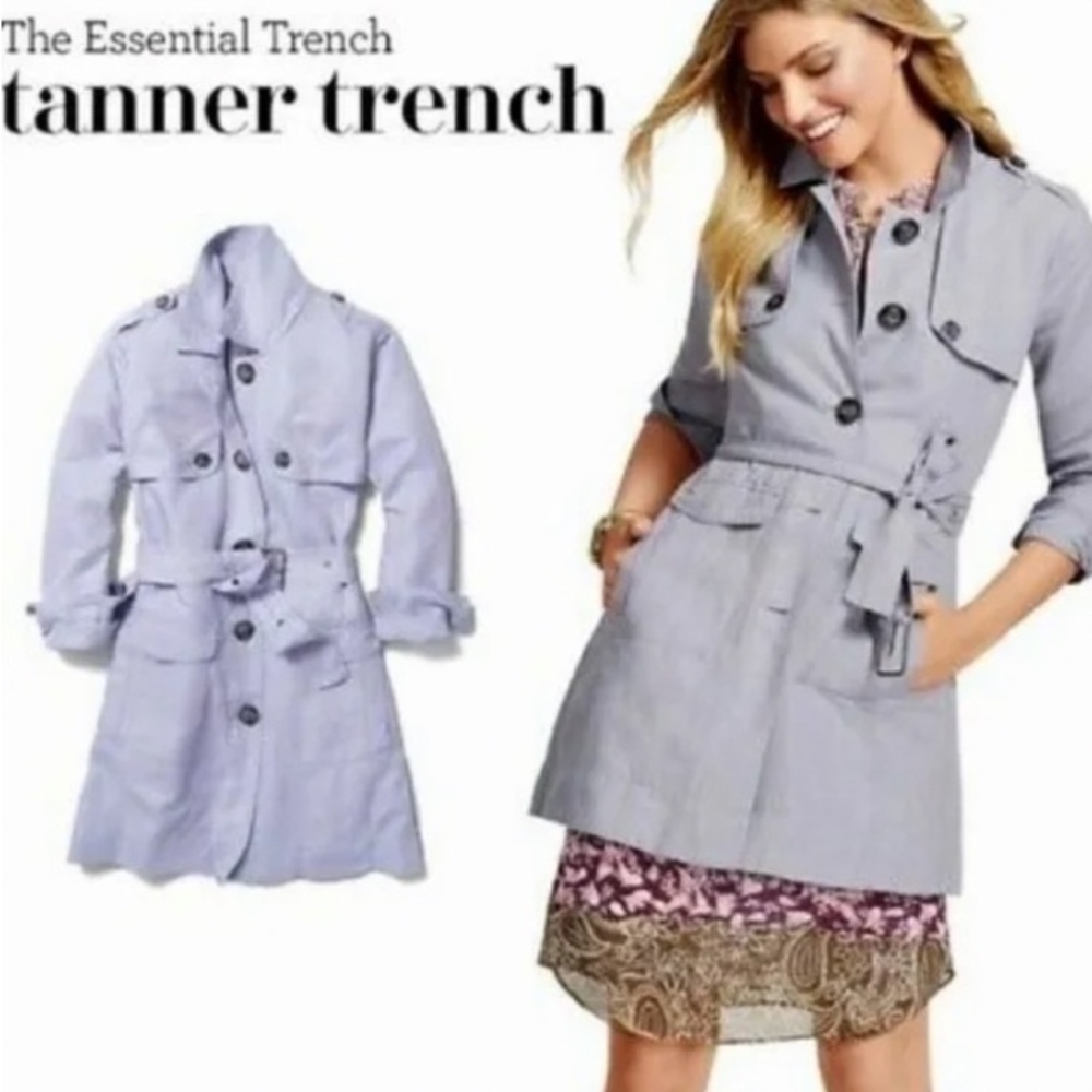 Cabi Tanner Trench Coat - periwinkle gray